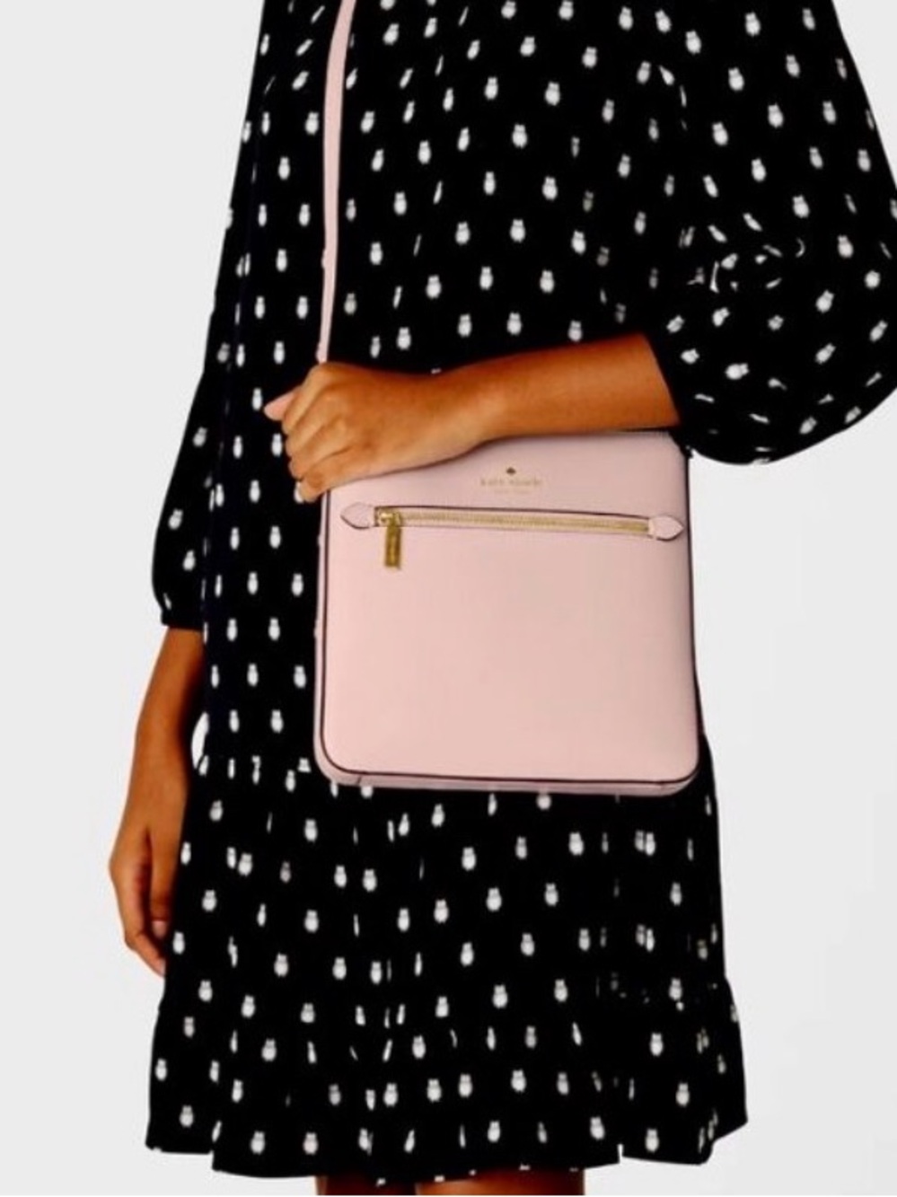 BRAND NEW Kate Spade Sadie CrossBody Slim Tutu Pink Saffiano Leather Purse - Picture 2 of 8